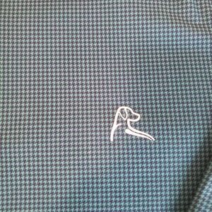 Green and Navy RHOBACK  Houndstooth 1/4 Zip Pullover